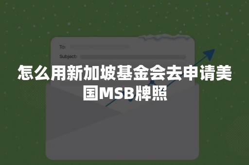 怎么用新加坡基金会去申请美国MSB牌照