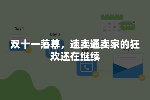 双十一落幕，速卖通卖家的狂欢还在继续