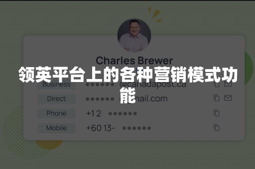 领英平台上的各种营销模式功能