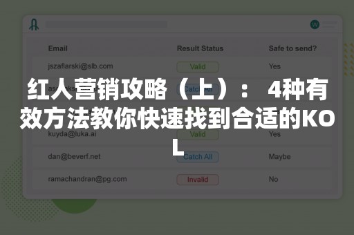 红人营销攻略（上）： 4种有效方法教你快速找到合适的KOL