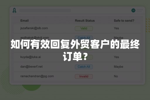 如何有效回复外贸客户的最终订单？