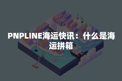 PNPLINE海运快讯：什么是海运拼箱