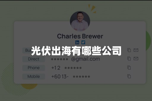 光伏出海有哪些公司