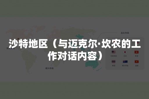 沙特地区（与迈克尔·坎农的工作对话内容）