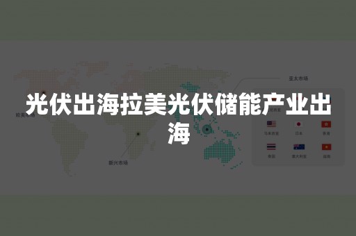 光伏出海拉美光伏储能产业出海