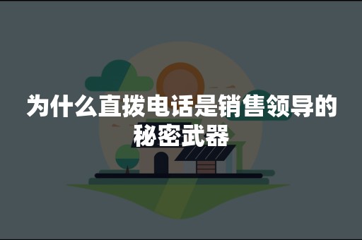 为什么直拨电话是销售领导的秘密武器
