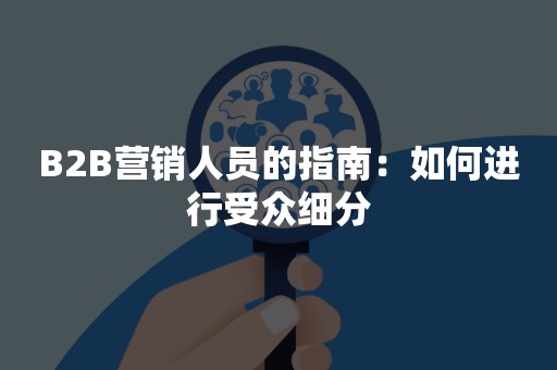 B2B营销人员的指南：如何进行受众细分