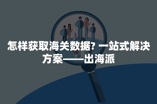怎样获取海关数据? 一站式解决方案——出海派