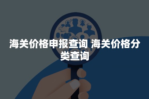 海关价格申报查询 海关价格分类查询