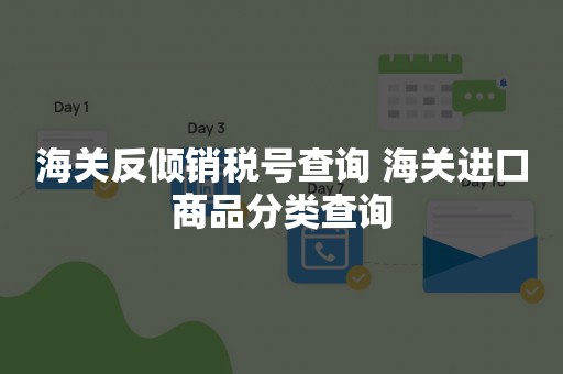 海关反倾销税号查询 海关进口商品分类查询