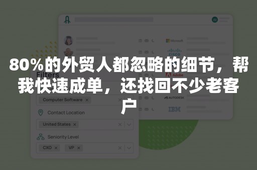 80%的外贸人都忽略的细节，帮我快速成单，还找回不少老客户