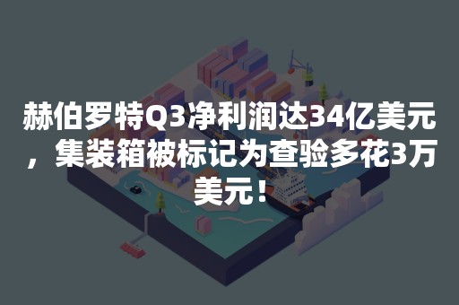 赫伯罗特Q3净利润达34亿美元，集装箱被标记为查验多花3万美元！