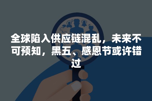 全球陷入供应链混乱，未来不可预知，黑五、感恩节或许错过