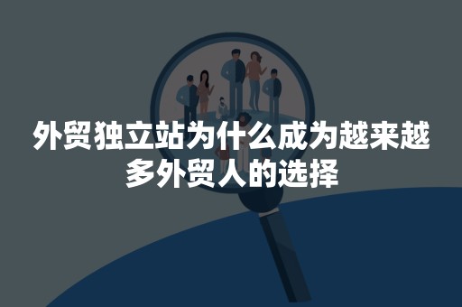 外贸独立站为什么成为越来越多外贸人的选择