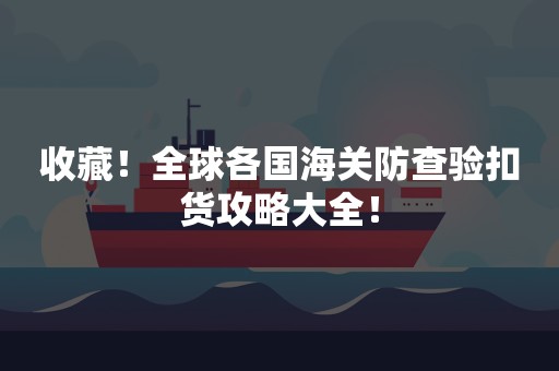 收藏！全球各国海关防查验扣货攻略大全！