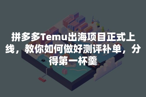 拼多多Temu出海项目正式上线，教你如何做好测评补单，分得第一杯羹