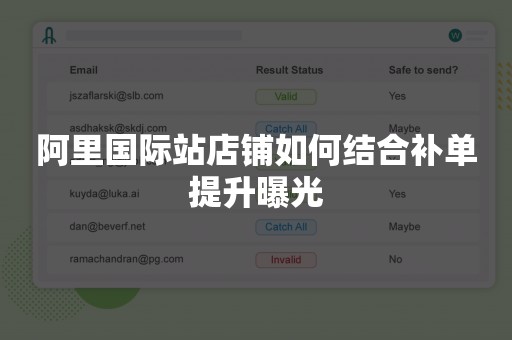 阿里国际站店铺如何结合补单提升曝光