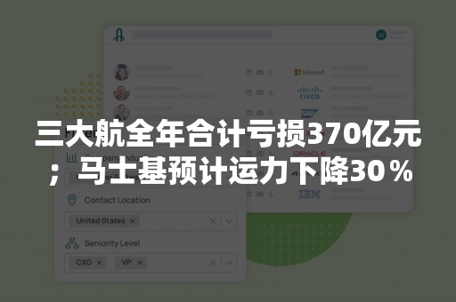三大航全年合计亏损370亿元；马士基预计运力下降30％