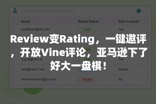 Review变Rating，一键邀评，开放Vine评论，亚马逊下了好大一盘棋！