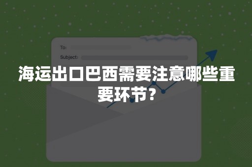 海运出口巴西需要注意哪些重要环节？
