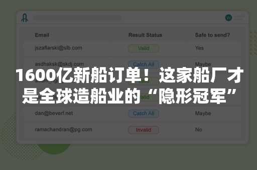 1600亿新船订单！这家船厂才是全球造船业的“隐形冠军”